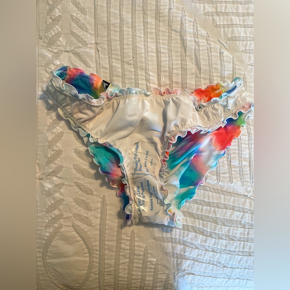 VSPINK Ruffle Cheeky Bikini Bottom, Multicolor - Picture 5 of 5